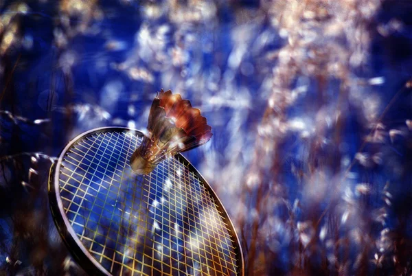 Badminton actie — Stockfoto