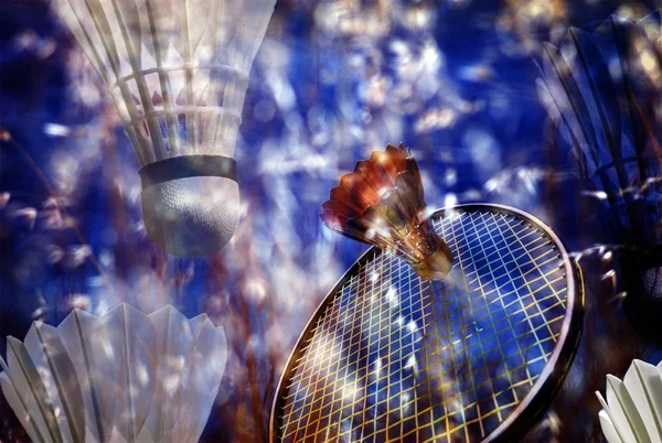 Badminton eylem bellek — Stok fotoğraf