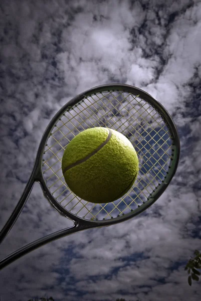 High up tennis ball — Stok fotoğraf