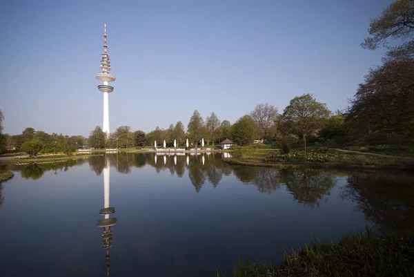 stock image Television Tower and blue lake