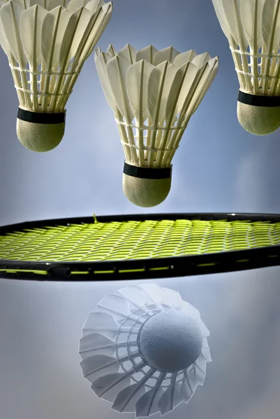 Badminton met shuttles — Stockfoto