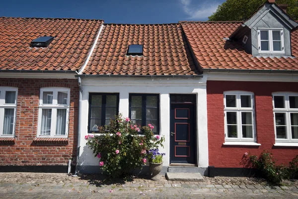Terraced houses in Ribe — Stock Photo, Image