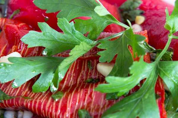 Red pepper salade Stockfoto