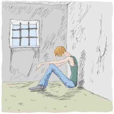 Sad man clipart