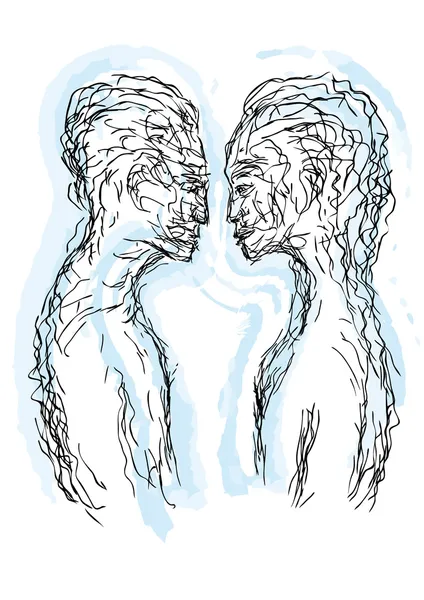 Un couple s'embrassant — Image vectorielle