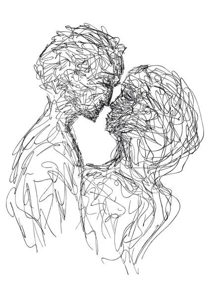 Un couple s'embrassant — Image vectorielle