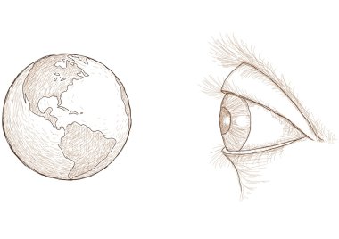 Eye sees the world clipart