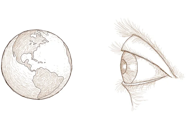 El ojo ve el mundo — Archivo Imágenes Vectoriales