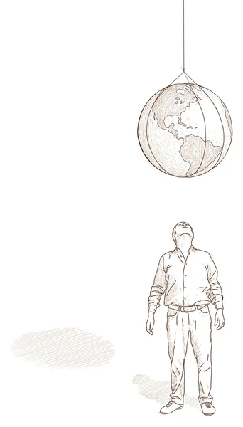 Monde pendu — Image vectorielle