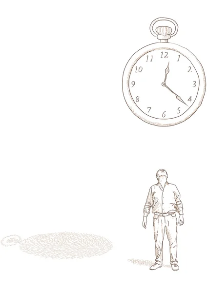 Людина і годинник — стоковий вектор