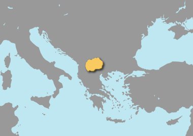 3d map of Macedonia clipart