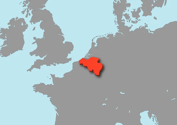 3d mapa de Bélgica — Fotografia de Stock