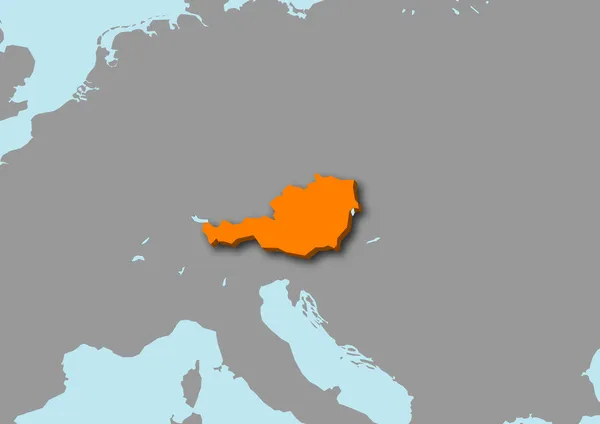 3d mapa de Áustria — Fotografia de Stock