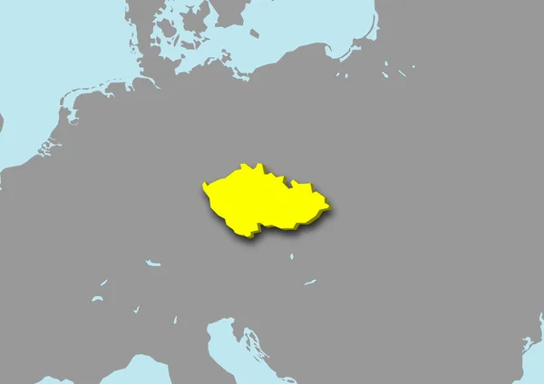 Mappa 3d di Repubblica Ceca — Foto Stock
