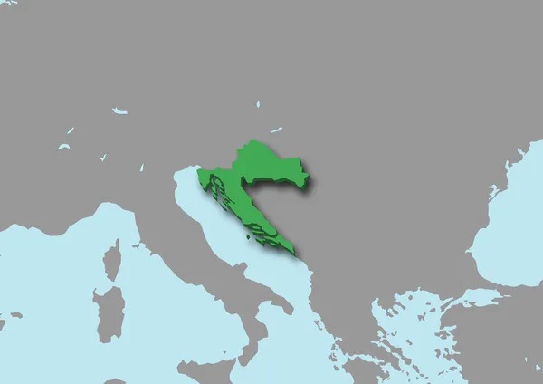 3d mappa di Croazia — Foto Stock