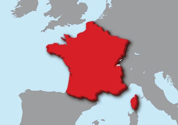 3D harita Fransa — Stok fotoğraf