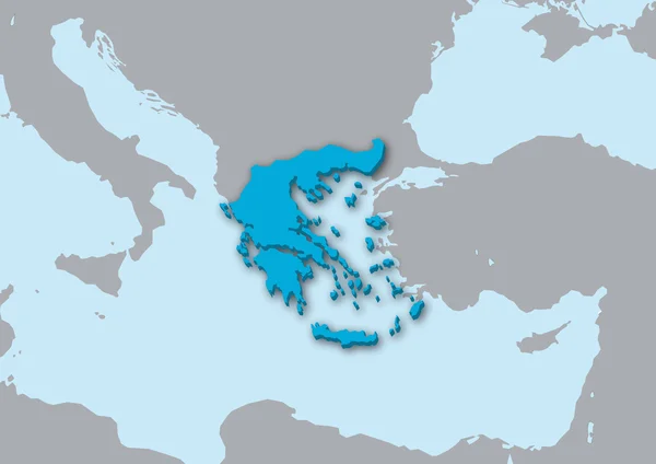 3d Karte von Griechenland — Stockfoto
