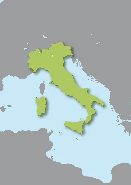 3d mappa di Italia — Foto Stock