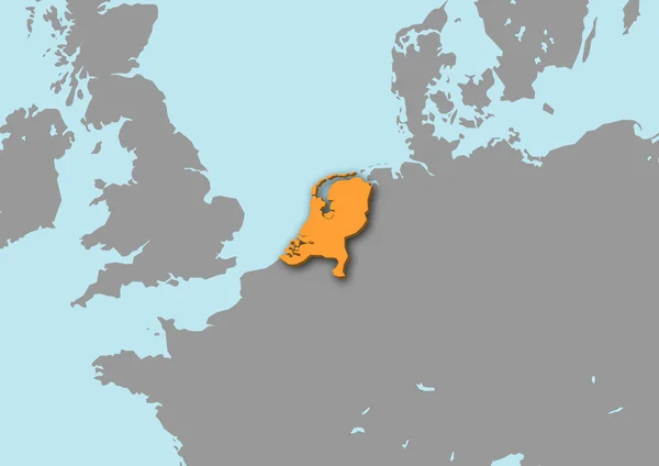 3d mappa di Paesi Bassi — Foto Stock