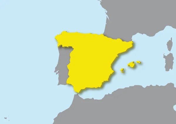3D-kaart van Spanje — Stockfoto