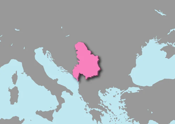 南斯拉夫的 3d 地图 — 图库照片