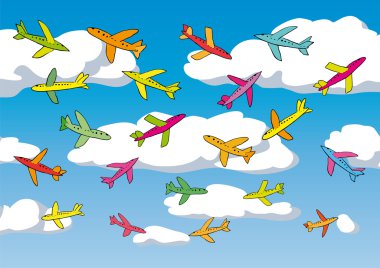Many planes clipart