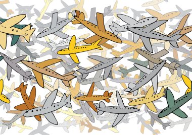 Many planes clipart