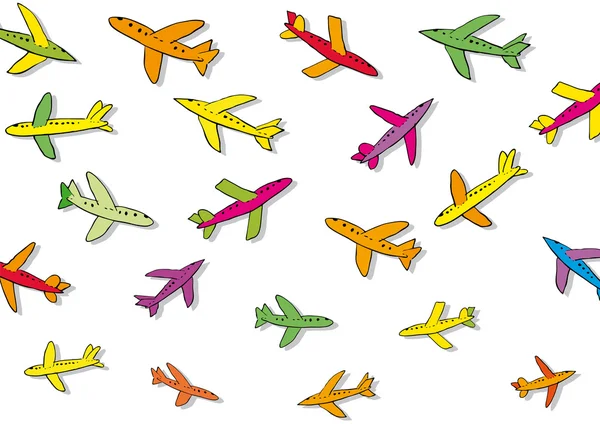 Много самолетов — стоковый вектор