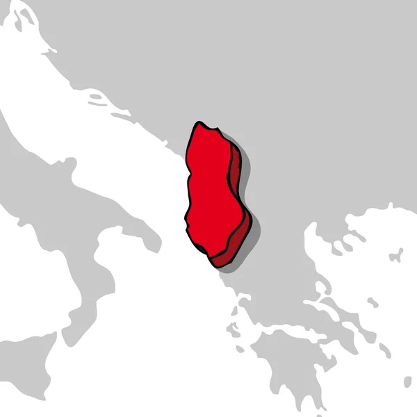 Albania mapa 3d — Vector de stock