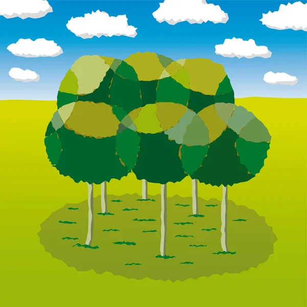 Skupina stromů — Stockový vektor