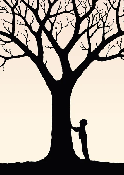 Child and tree — Stock Vector