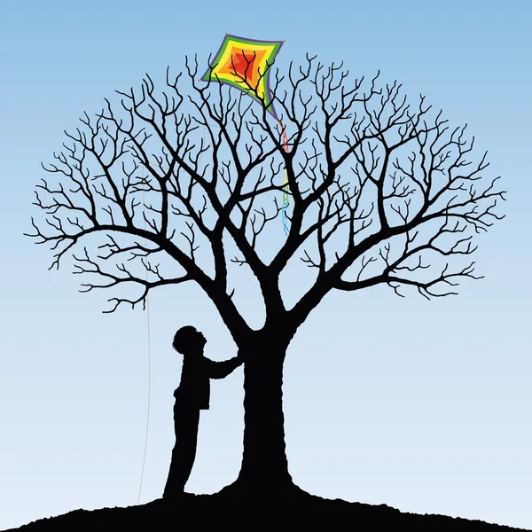Child and kite — Stock Vector