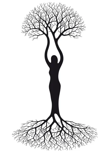Kadın ağaç — Stok Vektör