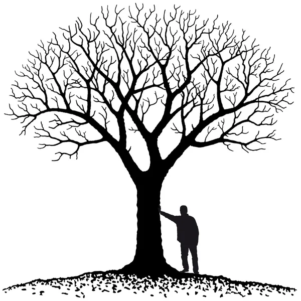 Tree and person — Stock Vector