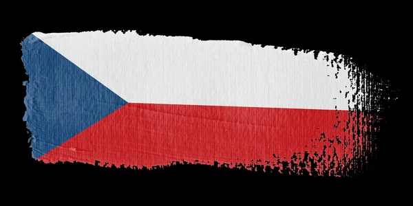 Penseldrag flagga Tjeckien — Stockfoto