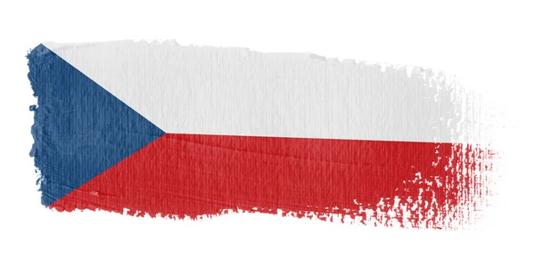 ブラシ ストローク チェコ共和国を旗します。 — ストック写真