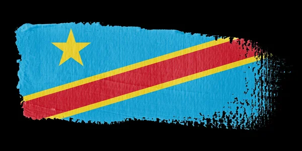 Brushstroke Flag Democratic Republic of the Congo — Stock Photo, Image