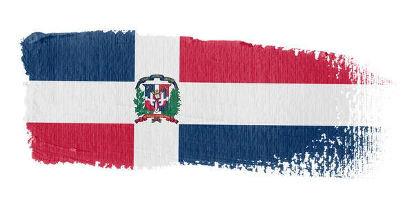 ブラシ ストローク ドミニカ共和国を旗します。 — ストック写真