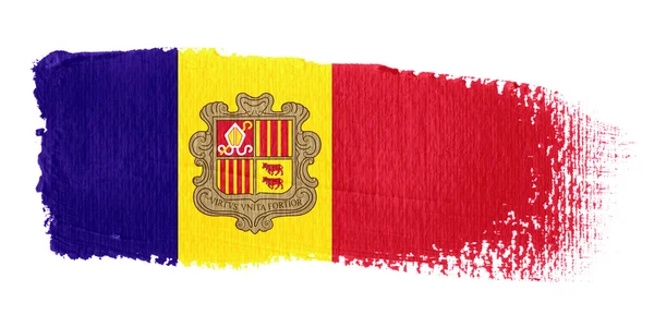 Pincelada Bandeira Andorra — Fotografia de Stock