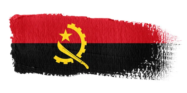 Pincelada Bandeira Angola — Fotografia de Stock