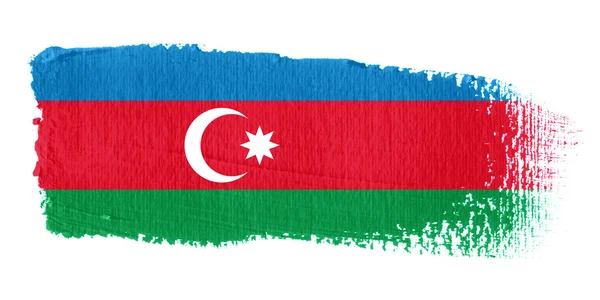 Brushstroke Drapeau Azerbaïdjan — Photo