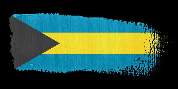Pincelada Bandeira Bahamas — Fotografia de Stock