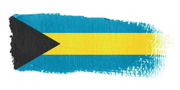 Pincelada Bandeira Bahamas — Fotografia de Stock