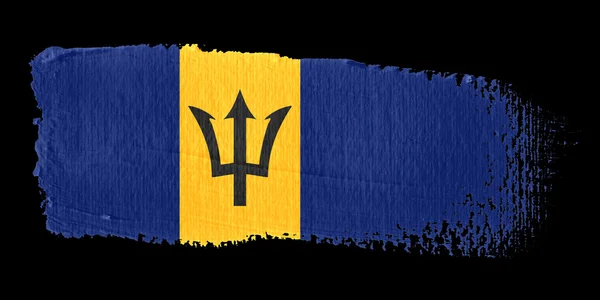 Pincelada Bandeira Barbados — Fotografia de Stock