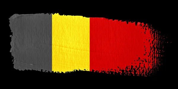 Ecsetvonás zászló-Belgium — Stock Fotó