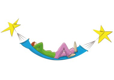 Hammock and stars clipart