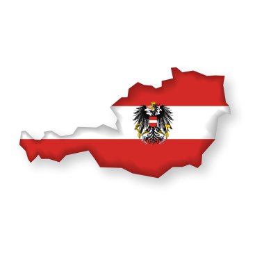 Flag map Austria clipart