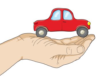 Car in your hand clipart