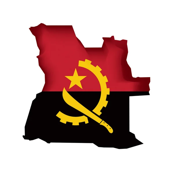Mapa i Flaga Angoli — Wektor stockowy