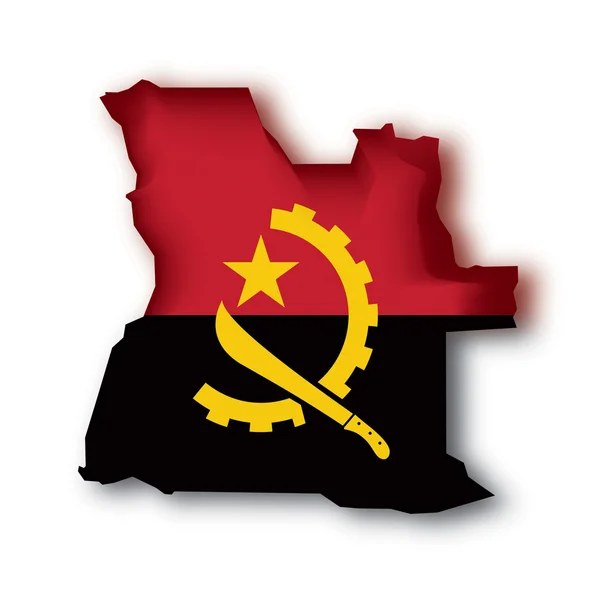 Karta och flaggan i angola — Stock vektor